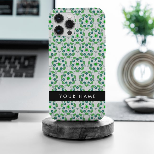 Leaf Pattern, Green Leaves, Your Name Case-Mate iPhone Case (Creator Uploaded)