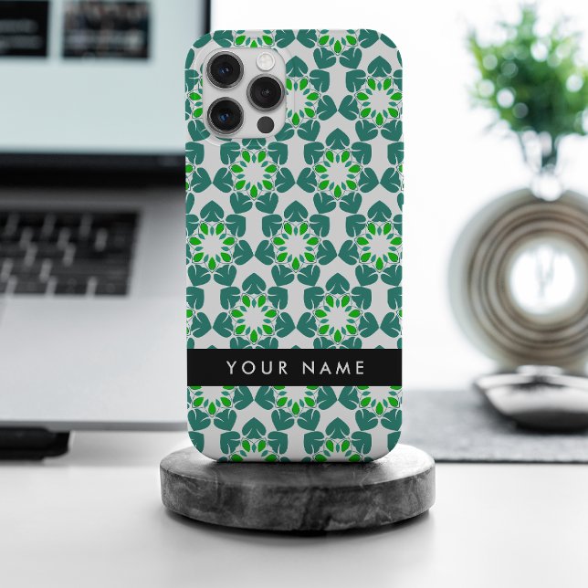 Leaf Pattern, Green Leaves, Your Name Case-Mate iPhone Case (Creator Uploaded)