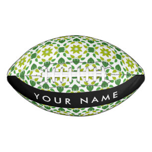 Leaf Pattern, Green Leaves, Your Name Football