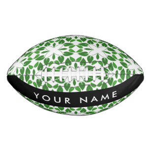 Leaf Pattern, Green Leaves, Your Name Football