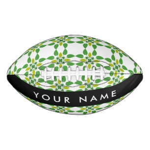 Leaf Pattern, Green Leaves, Your Name Football