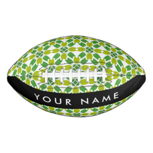 Leaf Pattern, Green Leaves, Your Name Football