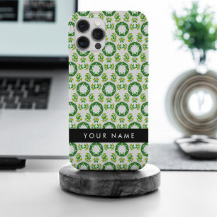 Leaf Pattern, Green Leaves, Your Name iPhone 15 Pro Max Case