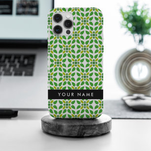 Leaf Pattern, Green Leaves, Your Name iPhone 15 Pro Max Case
