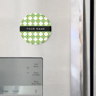 Leaf Pattern, Green Leaves, Your Name Magnet
