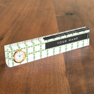 Leaf Pattern, Green Leaves, Your Name Nameplate