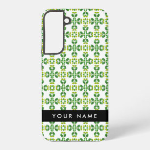 Leaf Pattern, Green Leaves, Your Name Samsung Galaxy Case