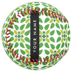 Leaf Pattern, Green Leaves, Your Name Softball