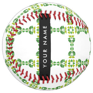 Leaf Pattern, Green Leaves, Your Name Softball