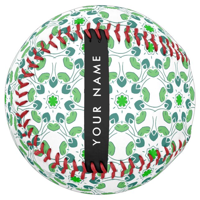 Leaf Pattern, Green Leaves, Your Name Softball (Front Left)
