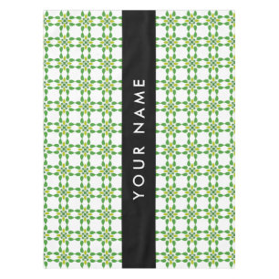 Leaf Pattern, Green Leaves, Your Name Tablecloth