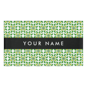 Leaf Pattern, Green Leaves, Your Name Tag