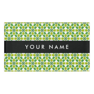 Leaf Pattern, Green Leaves, Your Name Tag