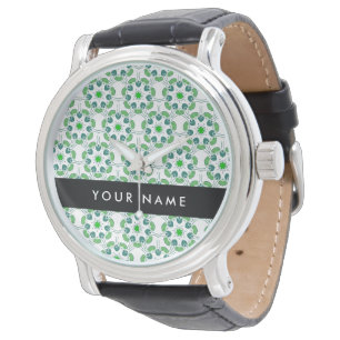Leaf Pattern, Green Leaves, Your Name Watch
