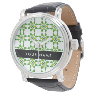 Leaf Pattern, Green Leaves, Your Name Watch
