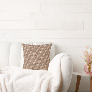 Leaf Pattern in Earth Tones Cushion