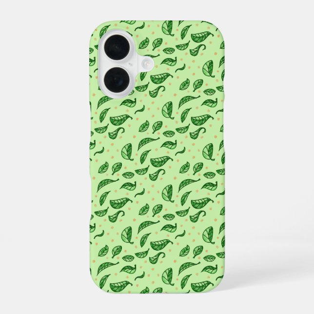 Leaf Pattern iPhone 16 Case (Back)