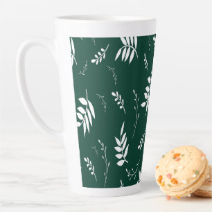 leaf pattern latte mug