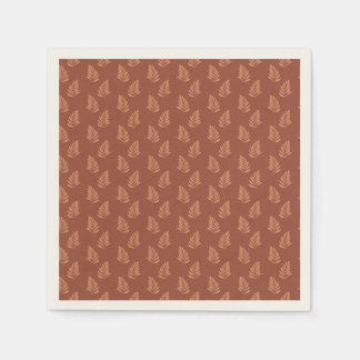 Leaf pattern on warm brown background,  napkin