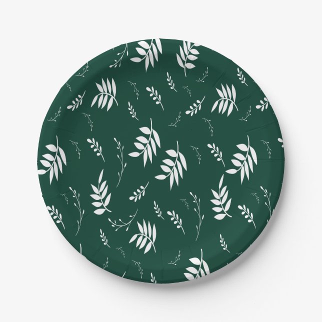 leaf pattern paper plate (Front)