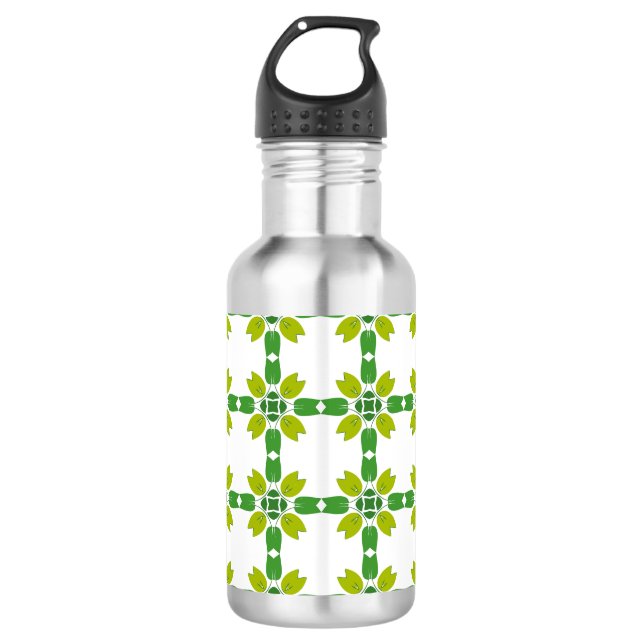 Leaf Pattern, Pattern Of Leaves, Green Leaves 532 Ml Water Bottle (Front)