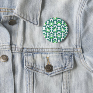 Leaf Pattern, Pattern Of Leaves, Green Leaves 6 Cm Round Badge