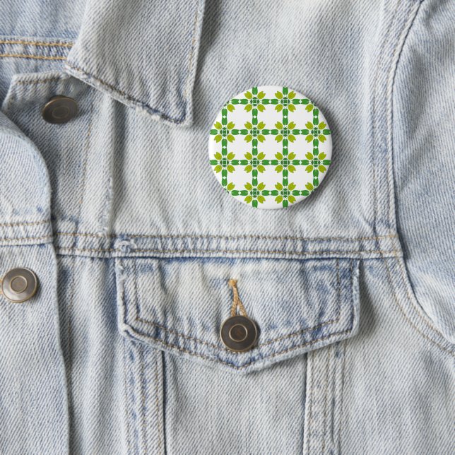 Leaf Pattern, Pattern Of Leaves, Green Leaves 6 Cm Round Badge (In Situ)