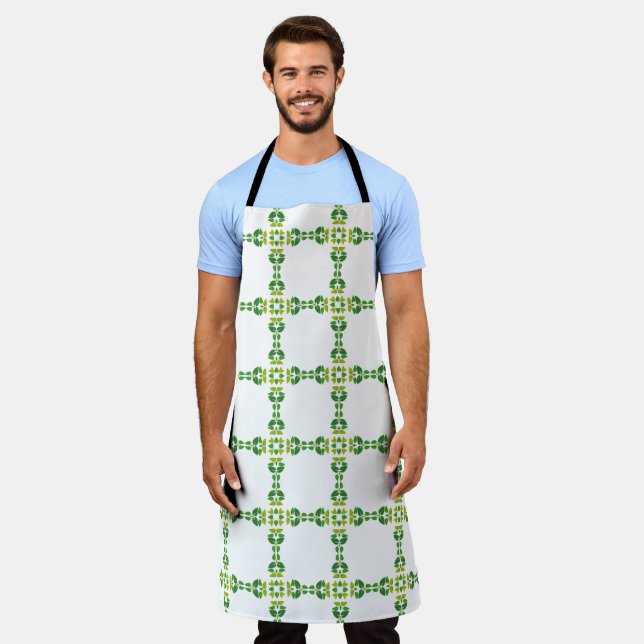 Leaf Pattern, Pattern Of Leaves, Green Leaves Apron (Worn)