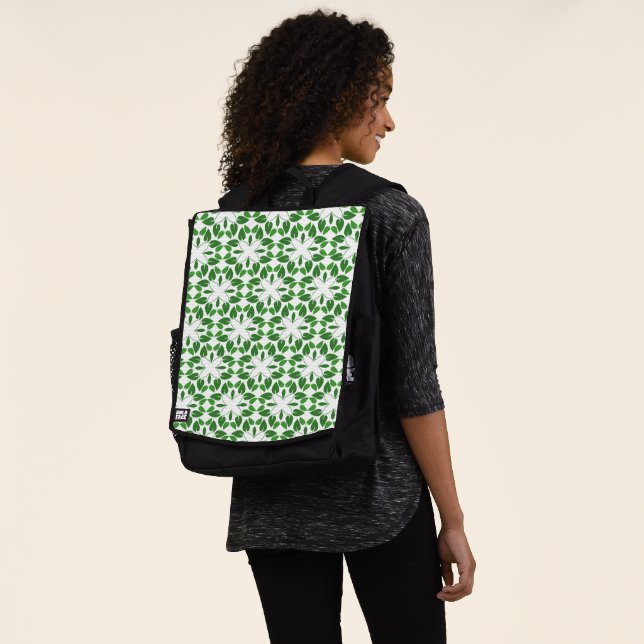 Leaf Pattern, Pattern Of Leaves, Green Leaves Backpack (Worn)