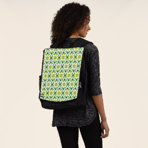 Leaf Pattern, Pattern Of Leaves, Green Leaves Backpack