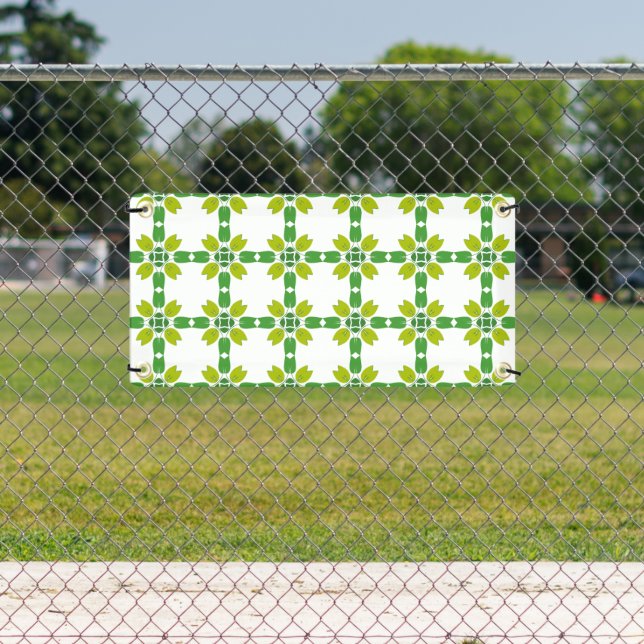 Leaf Pattern, Pattern Of Leaves, Green Leaves Banner (Insitu)