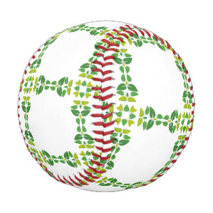 Leaf Pattern, Pattern Of Leaves, Green Leaves Baseball