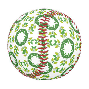 Leaf Pattern, Pattern Of Leaves, Green Leaves Baseball
