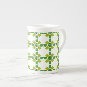 Leaf Pattern, Pattern Of Leaves, Green Leaves Bone China Mug