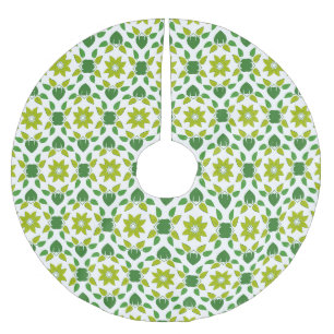 Leaf Pattern, Pattern Of Leaves, Green Leaves Brushed Polyester Tree Skirt