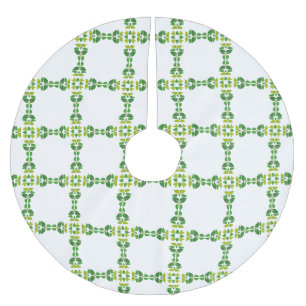Leaf Pattern, Pattern Of Leaves, Green Leaves Brushed Polyester Tree Skirt