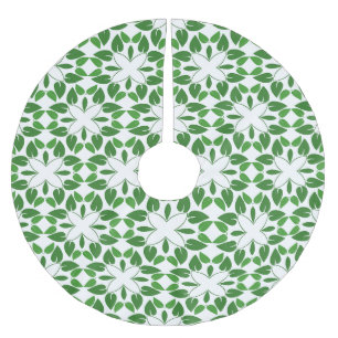 Leaf Pattern, Pattern Of Leaves, Green Leaves Brushed Polyester Tree Skirt