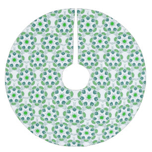 Leaf Pattern, Pattern Of Leaves, Green Leaves Brushed Polyester Tree Skirt
