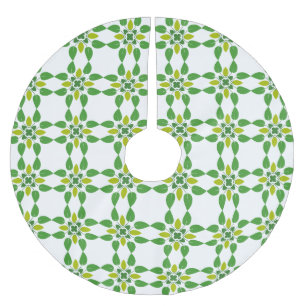 Leaf Pattern, Pattern Of Leaves, Green Leaves Brushed Polyester Tree Skirt