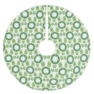 Leaf Pattern, Pattern Of Leaves, Green Leaves Brushed Polyester Tree Skirt