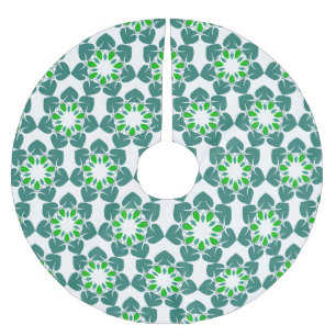 Leaf Pattern, Pattern Of Leaves, Green Leaves Brushed Polyester Tree Skirt