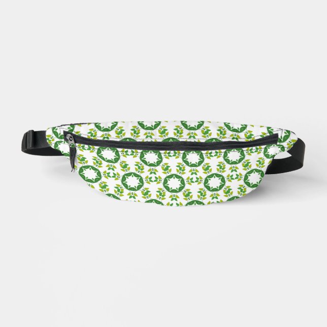 Leaf Pattern, Pattern Of Leaves, Green Leaves Bum Bags (Front)