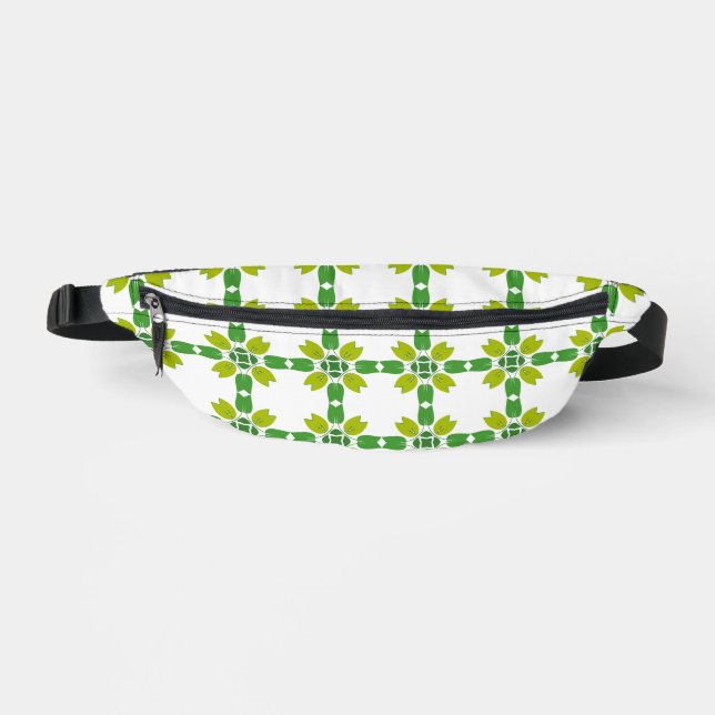 Leaf Pattern, Pattern Of Leaves, Green Leaves Bum Bags (Front)