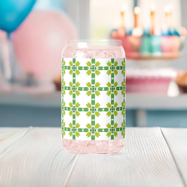 Leaf Pattern, Pattern Of Leaves, Green Leaves Can Glass (Insitu (Baby Shower))