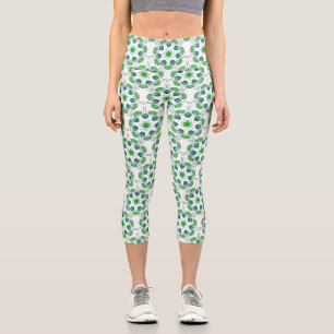 Leaf Pattern, Pattern Of Leaves, Green Leaves Capri Leggings