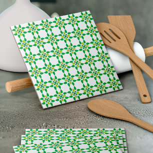 Leaf Pattern, Pattern Of Leaves, Green Leaves Ceramic Tile