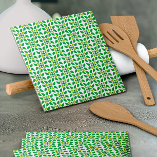 Leaf Pattern, Pattern Of Leaves, Green Leaves Ceramic Tile
