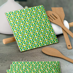 Leaf Pattern, Pattern Of Leaves, Green Leaves Ceramic Tile