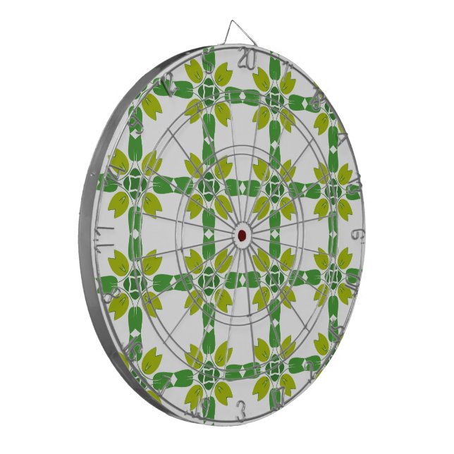 Leaf Pattern, Pattern Of Leaves, Green Leaves Dartboard (Front Left)