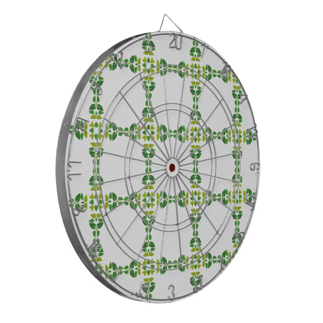 Leaf Pattern, Pattern Of Leaves, Green Leaves Dartboard (Front Left)